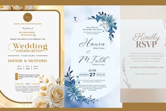 design elegant wedding invitations and matching rsvp cards