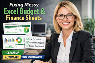 fix messy excel budget spreadsheets and create a clean automated finance tracker