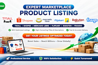 tmall shopee mercado libre flipkart rakuten fruugo marketplace product listing