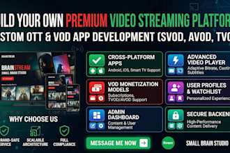 develop a custom video streaming ott platform and vod app