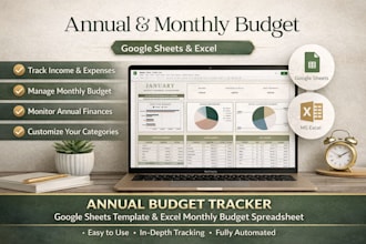 annual budget tracker google sheets template excel monthly budget spreadsheet