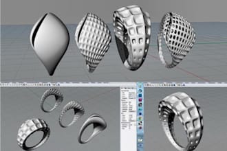 do design stunning custom jewelry ring, necklace, pendant, 3d cad model 3d print