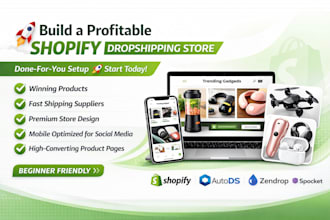 complete ecwid store, shopify dropshipping, product listing, autods, zendrop win