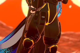 model a futuristic sci fi soldier VR chat avatar with glowing armor