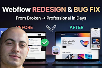 redesign your webflow website or fix any webflow bug fast