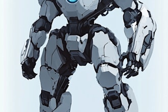 amazing character mecha robot illustration