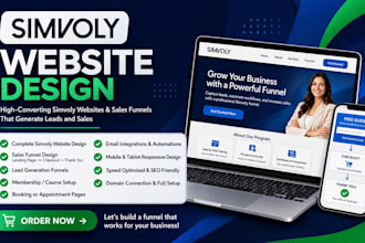 create build develop simvoly website and sales funnel