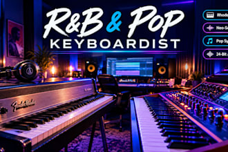 record professional rnb keyboard, rhodes electric piano, and modern pop synths