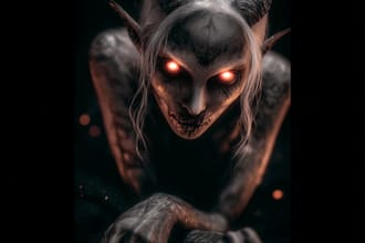 paint realistic horror, dark art for you no ai