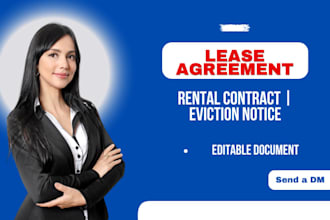 draft and review lease agreement, rental contract and eviction notice