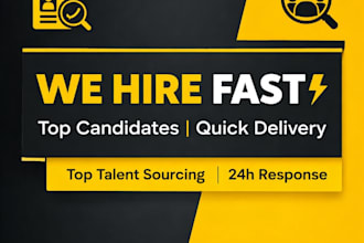 source and screen qualified candidates for your job role recruitment