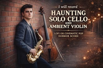 record haunting solo cello and ambient violin lofi or cinematic pop horror score