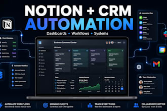 setup notion workspace, dashboard, templates and monday CRM automation