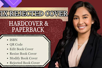 resize format fix rejected book cover and design  barcode custom qr code or isbn