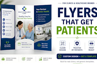 design professional medical brochure, clinic flyer or healthcare trifold