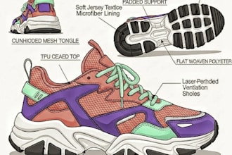 design detailed shoe tech pack for your footwear sneaker heel brand manufacture