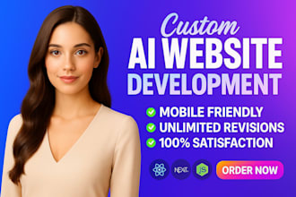 do custom ai web app or ai website development as full stack