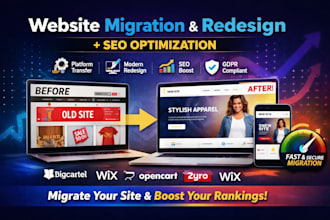 migrate big cartel flazio gdpr opencart zyro seo optimization wix website design