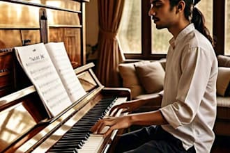 record grand piano hammond organ midi keyboard with acoustic drum as keyboardist