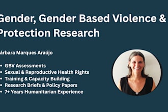 research and write reports on gender, gbv and protection