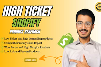 do high ticket product research for shopify high ticket dropshipping store