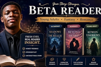 beta read ya fantasy script, do all sort of romance beta reading