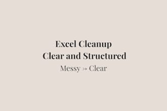 clean, organize and structure your excel data
