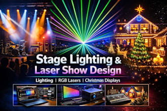 do design stage  lighting rgb laser shows christmas light display and design
