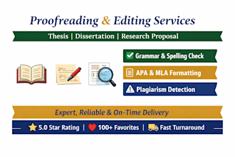 edit, format, proofread thesis, dissertation, and research proposal