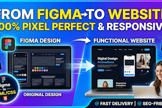 convert figma design to responsive full stack website