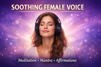 record soothing female mantra vocals for meditation, and relaxing affirmations