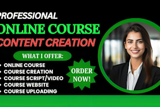 create online course content, online course writing, course website, script, ppt