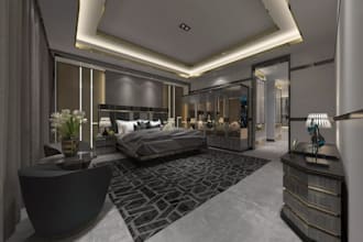 model luxury furniture, sofa, bed, chair in 3d and render for presentation