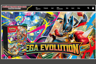 build pokemon website game card website pokemon shopify store trading card store
