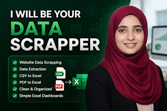 be your data scrapper for web scrapping, excel data extraction