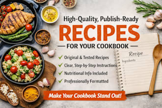 develop high quality, publish ready recipes for your cookbook in any country