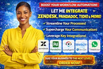 integrate zendesk pandadoc loveagent tidio bitrix24 helpscout whatsapp instagram