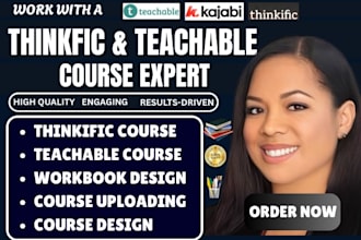 design your teachable or thinkific course and workbooks