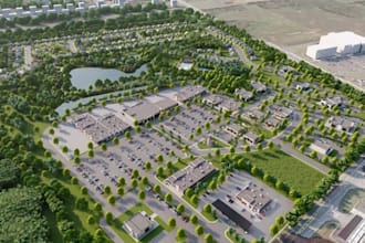 design landscape master plan community, parking lot render, suburban development