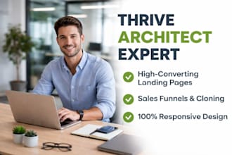 design high convertin thrive architect,landing page creation,cloning,sale funnel