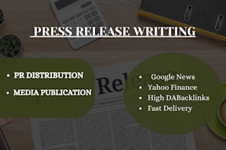 write press release and do PR distribution