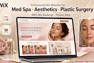 design professional plastic surgery skin care med spa website on wix