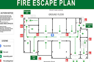 design fire emergency evacuation plan, egress plan, fire escape plan