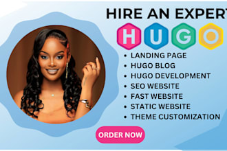 build fast hugo static website, redesign, blog, landing page SEO optimized