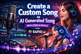 create a custom song or ai generated song with lyrics and vocals using suno ai