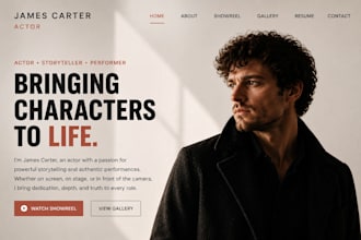 build squarespace wix actor portfolio website filmmaker theatre artists website