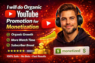 do organic youtube promotion for channel monetization