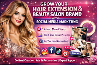 grow your hair extension hair beauty salon brand with social media marketing