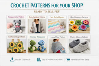 create ready to sell crochet patterns PDF for your shop or business
