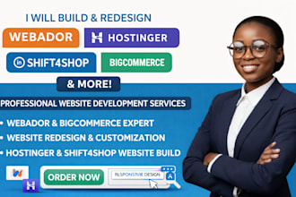 build wedador website hostinger shift4shop bigcommerce webador redesign
